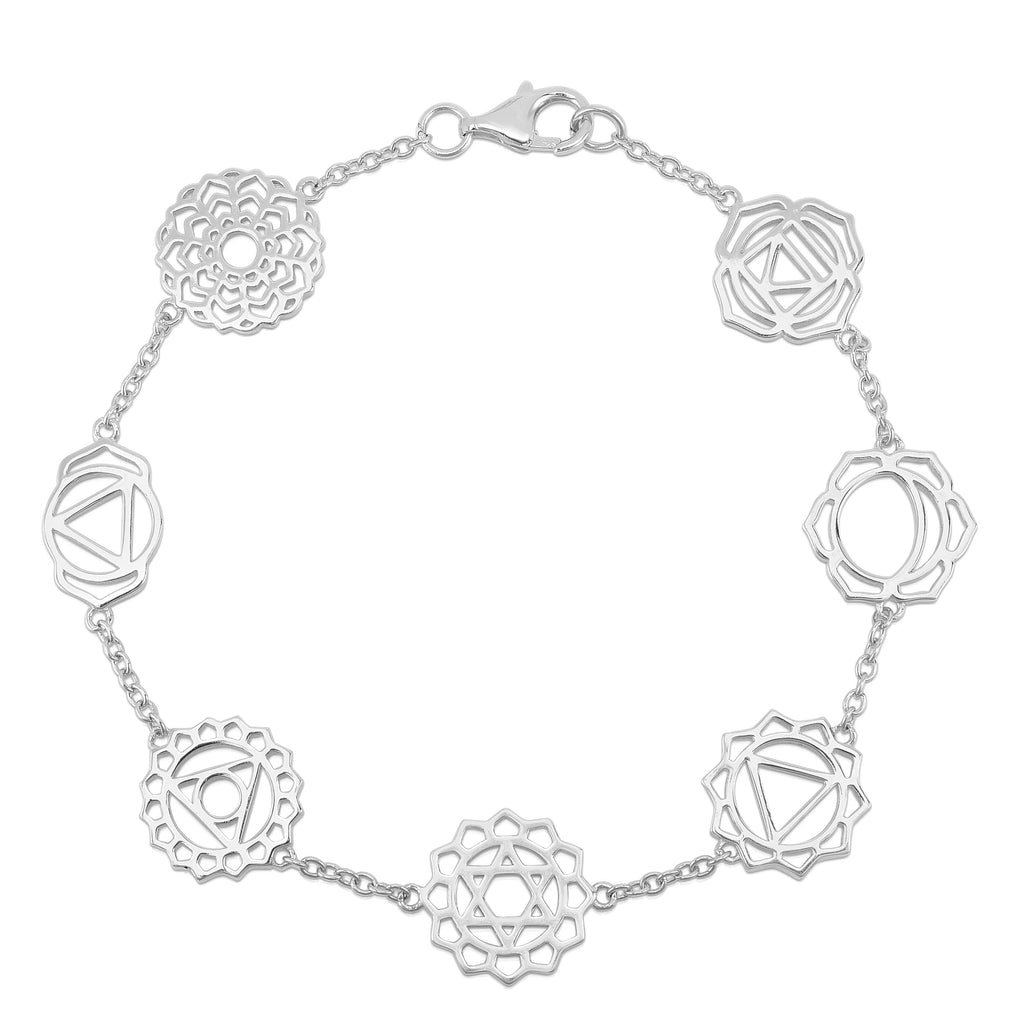 7 Divine Chakras Bracelet - Sterling Silver