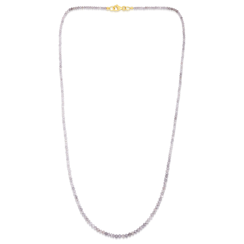 Rough-cut Gray/White Diamond Gemstone Necklace