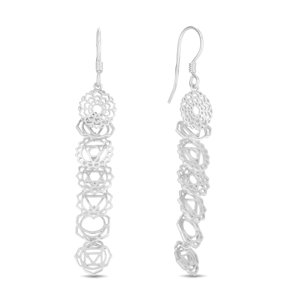 7 Divine Chakra Earrings - Sterling Silver